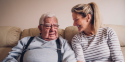 young woman and older man